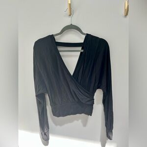 Express Black Wrap Top